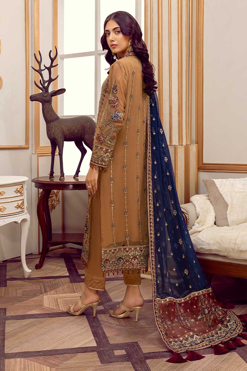 ADAN'S LIBAS -3PC FANCY HEAVY EMBROIDERED ORGANZA DRESS WITH 4 SIDE HEAVY EMBROIDERED ORGANZA DUPATTA- FPW-72