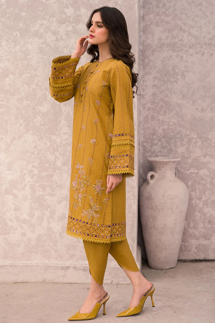 JAZMIN -3PC EMBROIDERED CHICKEN KARI DHANAK DRESS WITH DHANAK WOOL SHAWL- FW-102