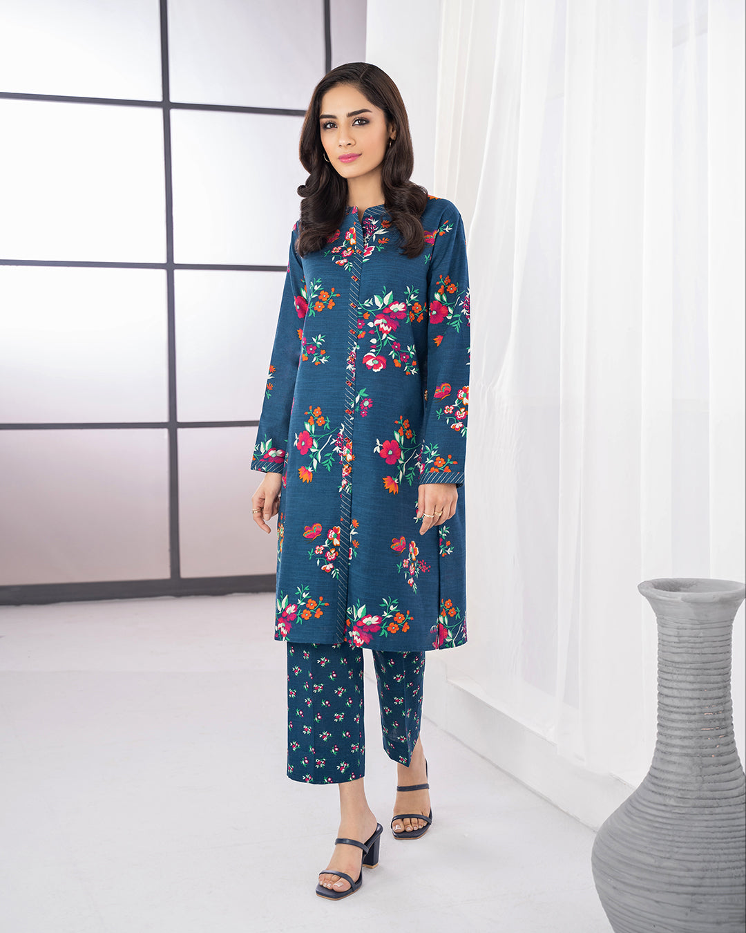 LIMELIGHT -2PC EMBROIDERED LAWN SHIRT WITH EMBROIDERED LAWN TROUSER- FT-01