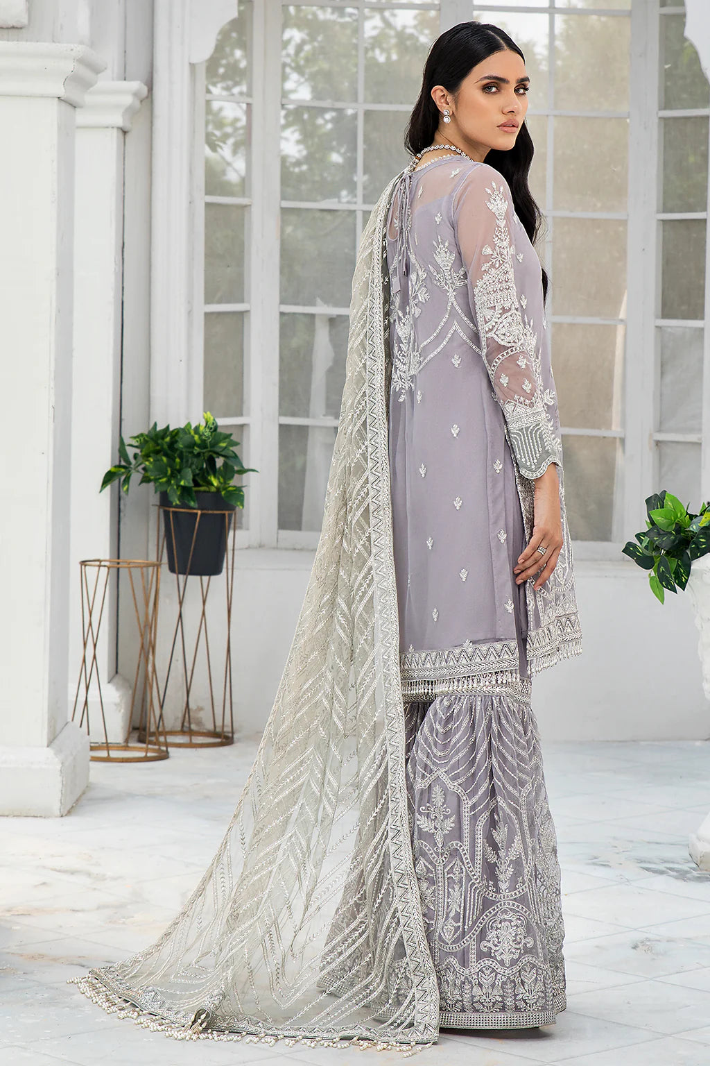 ZARIF -EMBROIDERED NET LEHENGA WITH EMBROIDERED NET DUPATTA 4 SIDE EMRBOIDERED- FPW-21