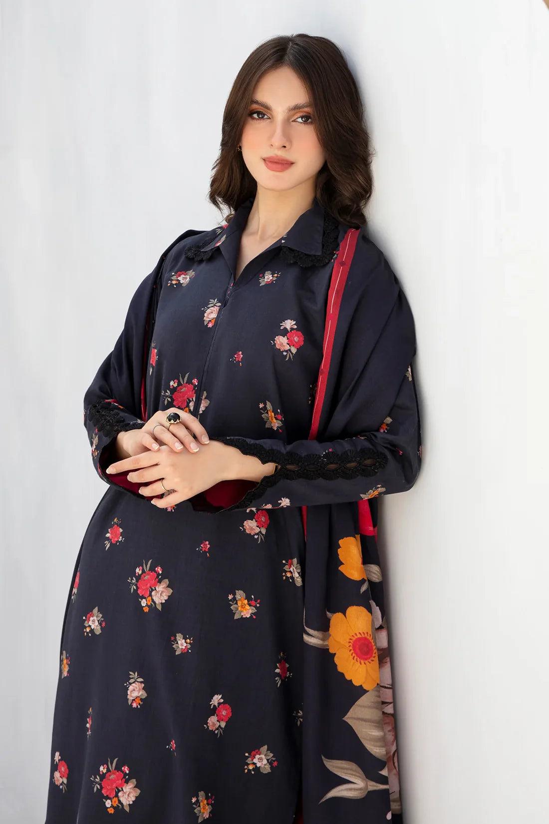 BAROQUE - 3PC KARANDI PRINTED SHIRT WITH KARANDI PRINTED DUAPTTA AND TROUSER- FSW-10