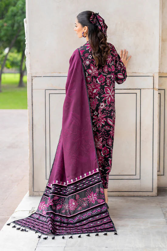 BAROQUE -3PC PRINTED KARANDI WITH PRINTED KARANDI SHAWL-FW-92