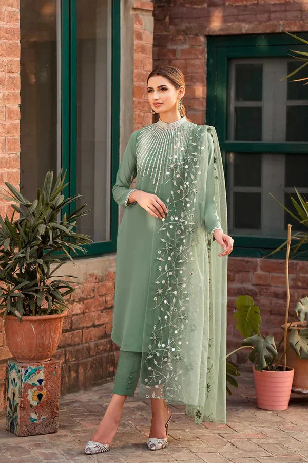 NATASHA KAMAL-3PC EMBROIDED LAWN DRESS WITH EMBROIDED ORGANZA DUPATTA- EL-32