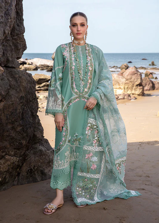 SAIRA SHAKIRA-3PC FULLY HEAVY EMBROIDERED CUTWORK LAWN DRESS WITH HEAVY EMBROIDERED COTTON NET DUPATTA- FN-141