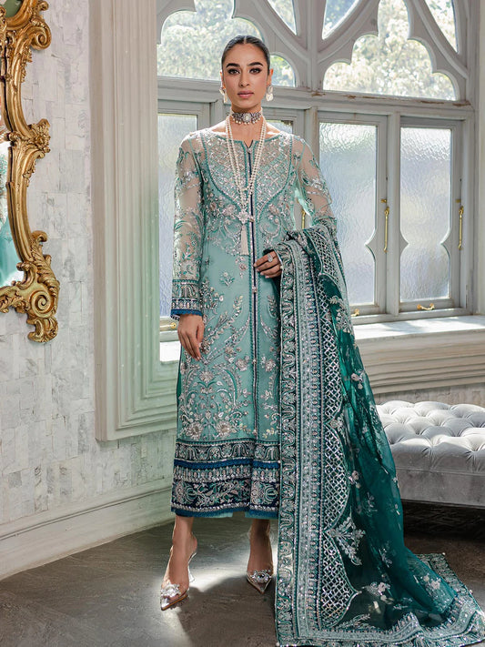 GULAAL -3PC FULLY HEAVY EMBROIDERED HANDWORK DRESS WITH HEAVY EMBROIDERED ORGANZA DUPATTA- FPW-75