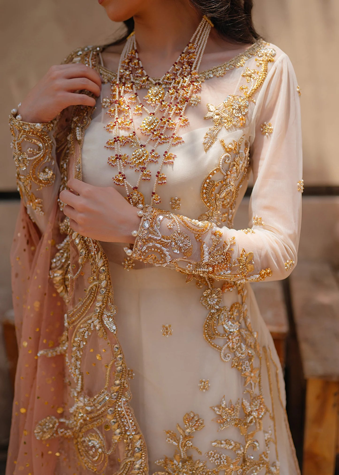 SADAF FAWAD KHAN -HEAVY EMBROIDED FANCY WORK ORGANZA DRESS WITH HEAVY EMBROIDED FANCY NET DUPATTA- FPW-04