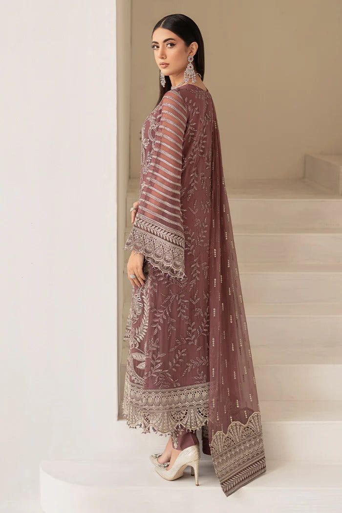 FLOSSIE -3PC FULLY FANCY EMBROIDERED CHIFFON DRESS WITH EMBROIDERED PURE CHIFFON DUPATTA- FPW-20