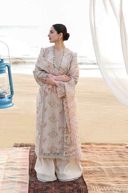 QALAMKAR -3PC FULLY HEAVY EMBROIDERED CUTWORK LAWN DRESS WITH HEAVY EMBROIDERED ORGANZA DUPATTA- FN-78