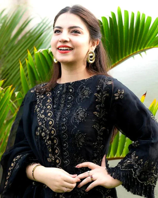 DANANEER -3PC EMBROIDED LAWN DRESS WITH EMBROIDED CHIFFON DUPATTA- FCO-146