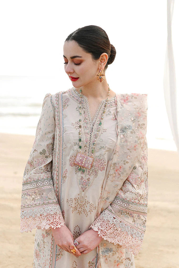 QALAMKAR -3PC FULLY HEAVY EMBROIDERED CUTWORK LAWN DRESS WITH HEAVY EMBROIDERED ORGANZA DUPATTA- FN-78