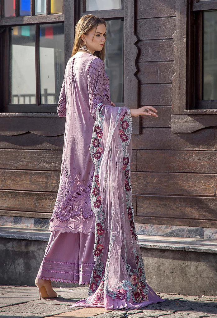 MUSHQ -3PC HEAVY EMBROIDERED CUTWORK LAWN DRESS WITH FULLY EMBROIDERED KHAADI NET DUPATTA- FN-116