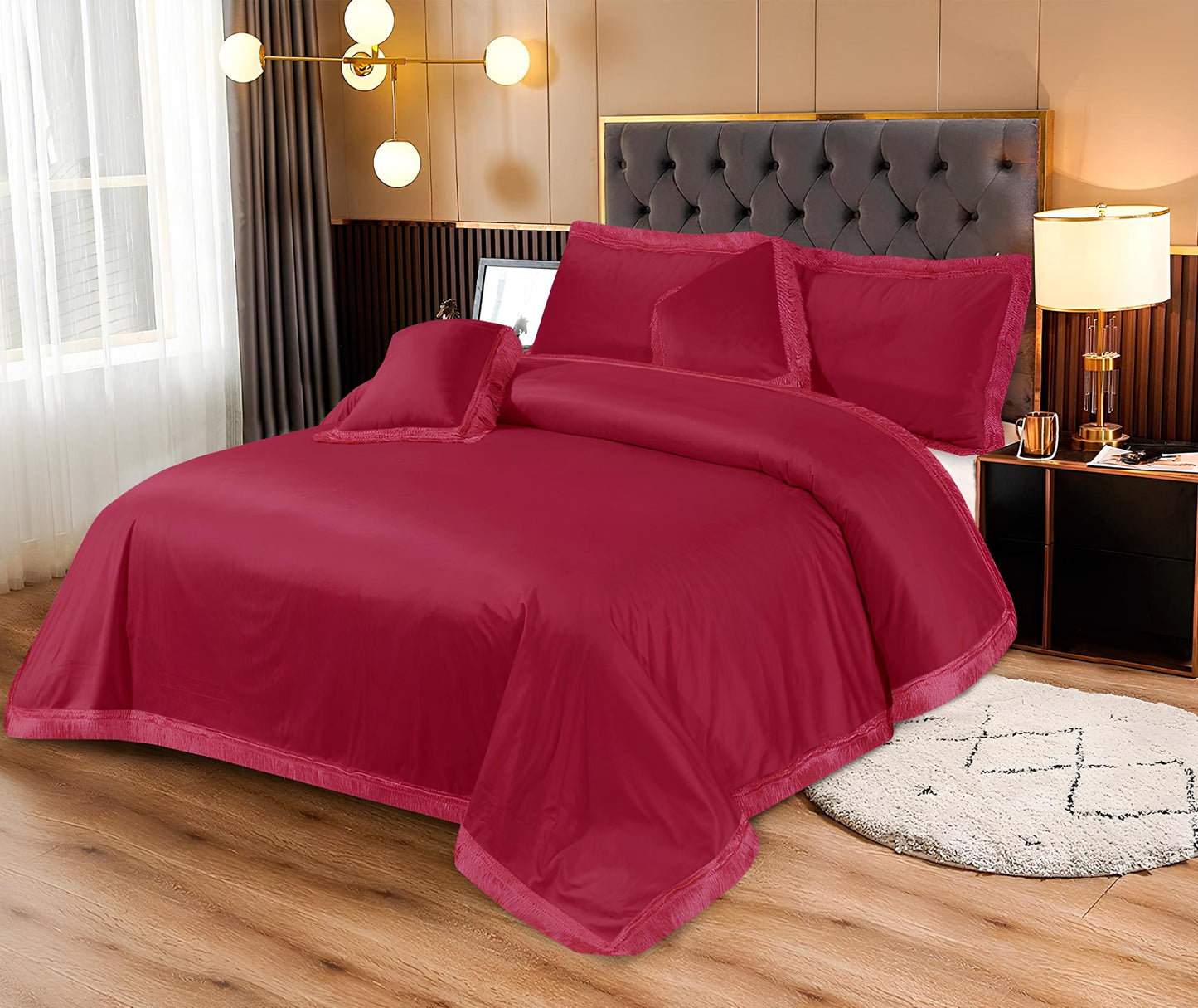 5 PCS FAIRY LUXURY VELVET BEDDING SET 7 COLOURS