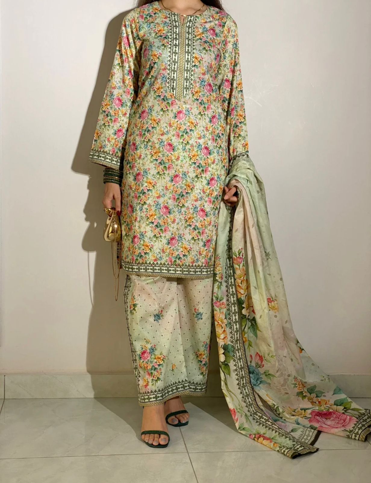 ALKARAM LAWN PRINTED SHIRT LAWN TROUSER WITH PRINTED DUPPATA ALK-01