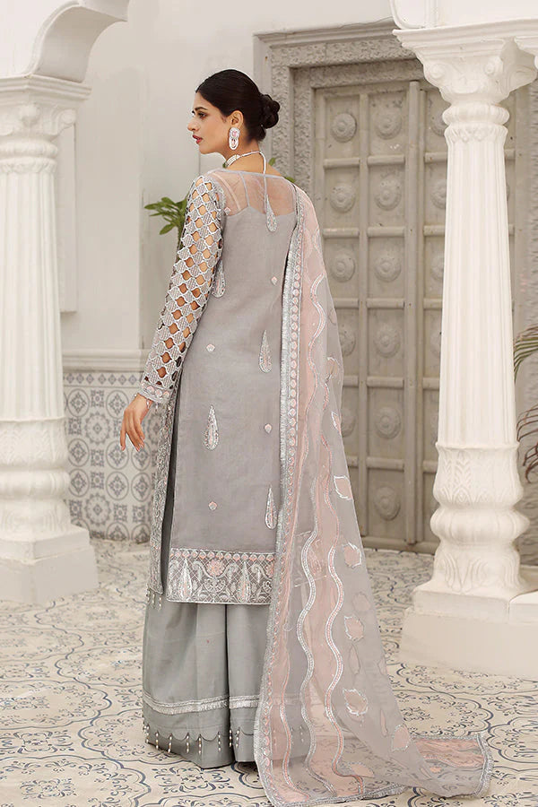 MARIAM'S -3PC FULLY FANCY EMBROIDERED SEQUENCE ORGANZA DRESS WITH 4 SIDE HEAVY EMBROIDERED ORGANZA DUPATTA- FPW-111