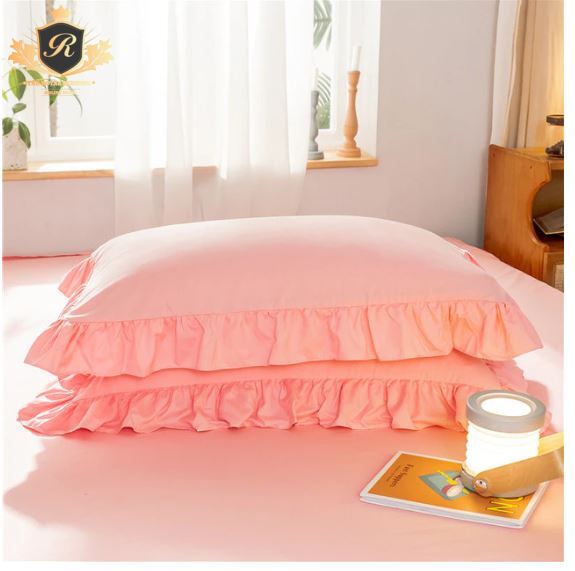 PILLOW RUFFLED PILLOWCASE (only Covers) 5 COLOURS