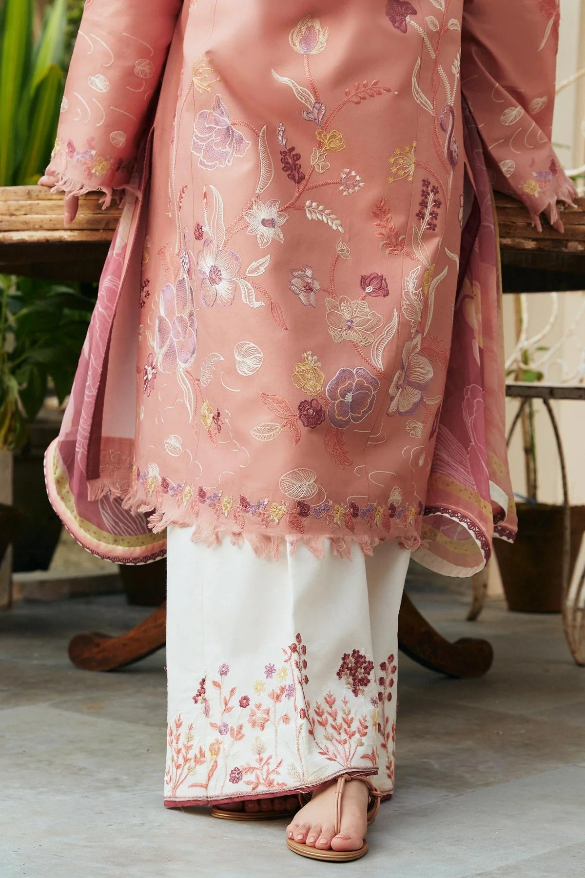 ZARA SHAHJAHAN -3PC HEAVY EMBROIDERED LAWN DRESS WITH 4 SIDE EMBROIDERED CHIFFON DUPATTA- FN-120