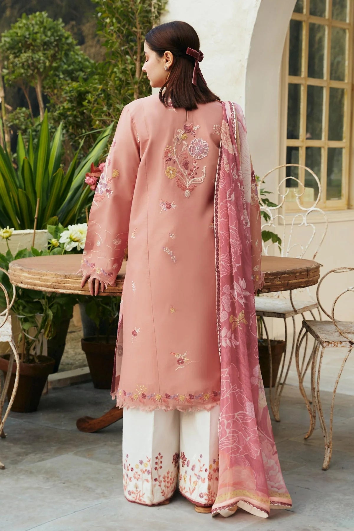 ZARA SHAHJAHAN -3PC HEAVY EMBROIDERED LAWN DRESS WITH 4 SIDE EMBROIDERED CHIFFON DUPATTA- FN-120