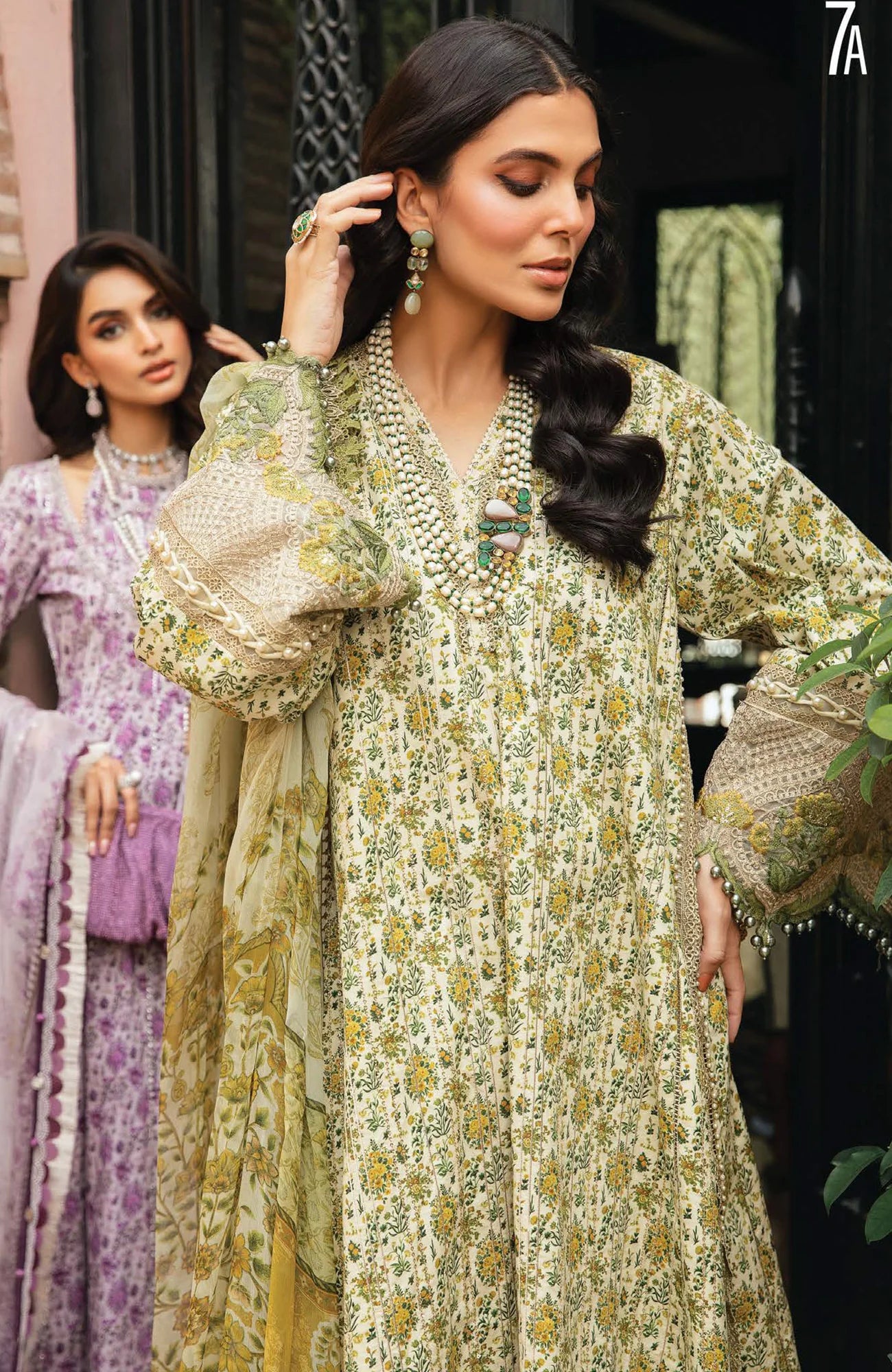 MARIA.B -3PC EMBROIDERED LAWN DRESS WITH PRINTED CHIFFON DUPATTA- FN-170