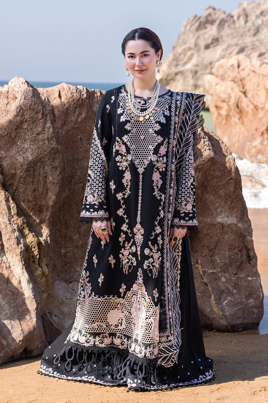 QALAMKAR -3PC FULLY HEAVY EMBROIDERED CUTWORK LAWN DRESS WITH HEAVY SILK EMBROIDERED  DUPATTA- FN-154