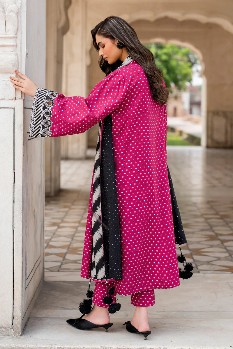 BAROQUE -3PC PRINTED KARANDI  WITH PRINTED KARANDI SHAWL- FW-08
