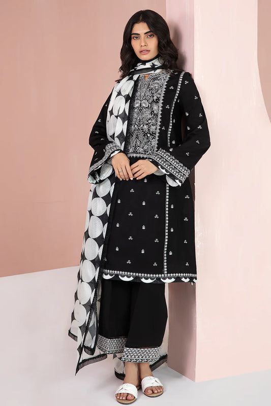 JAZMIN -3PC EMBROIDERED DHANAK DRESS WITH WOOL SHAWL- FW-82