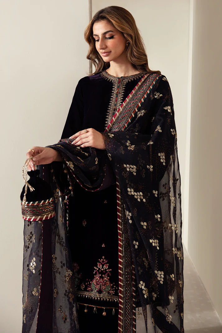 JAZMIN -3PC HEAVY EMBROIDERED VELVET DRESS WITH 4 SIDE FULLY HEAVY EMBROIDERED DUPATTA- FPW-98