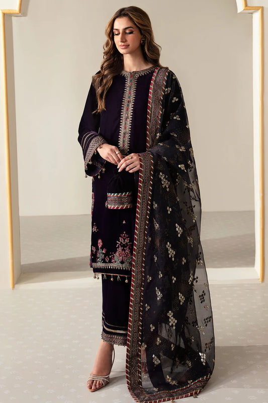 JAZMIN -3PC HEAVY EMBROIDERED VELVET DRESS WITH 4 SIDE FULLY HEAVY EMBROIDERED DUPATTA- FPW-98