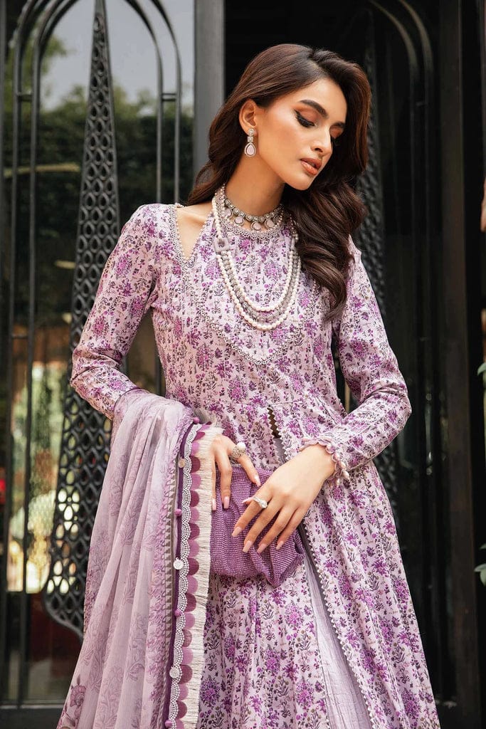 MARIA.B -3PC EMBROIDERED LAWN DRESS WITH PRINTED CHIFFON DUPATTA- FN-169