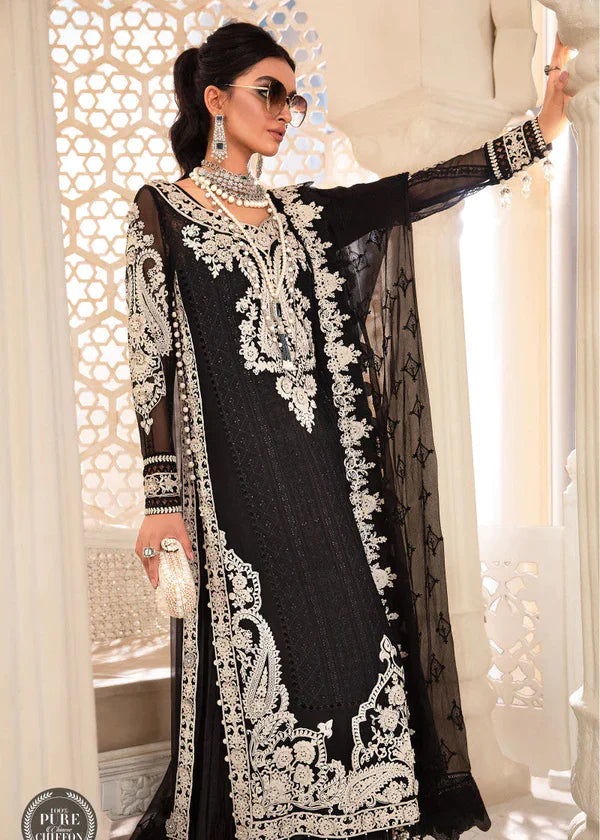 MARIA.B -3PC HEAVY EMBROIDERED CHIFFON DRESS WITH FULLY EMBROIDERED CHIFFON DUPATTA- FPW-41