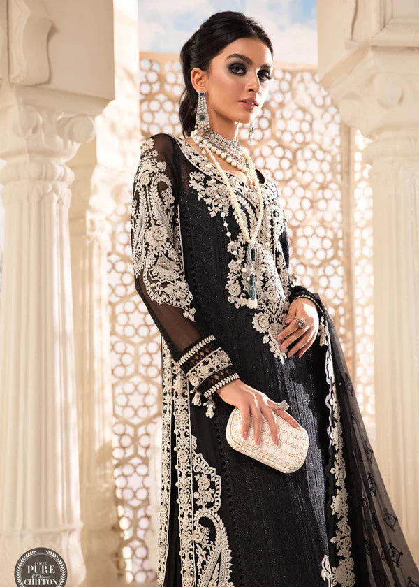 MARIA.B -3PC HEAVY EMBROIDERED CHIFFON DRESS WITH FULLY EMBROIDERED CHIFFON DUPATTA- FPW-41