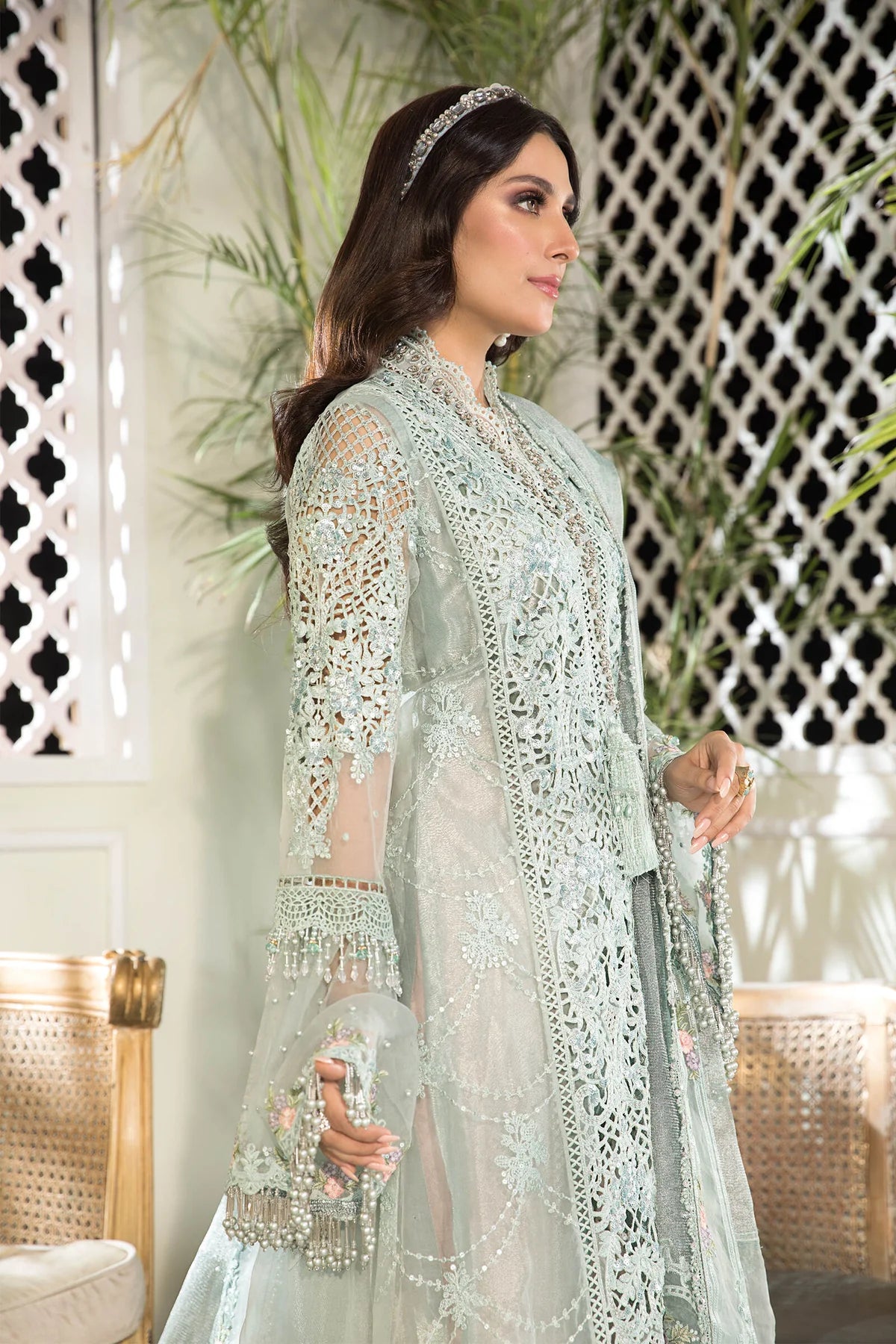 MARIA.B -3PC FANCY HEAVY EMBROIDERED ORGANZA DRESS WITH 4 SIDE EMBROIDERED NET DUPATTA- FPW-67