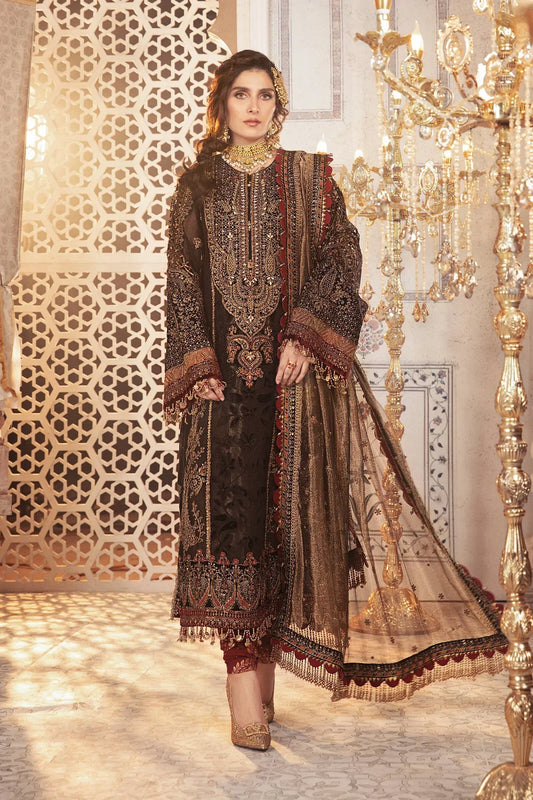 MARIA.B -3PC HEAVY FANCY EMBROIDERED ORGANZA DRESS WITH 4 SIDE EMBROIDERED ORGANZA DUPATTA- FPW-64