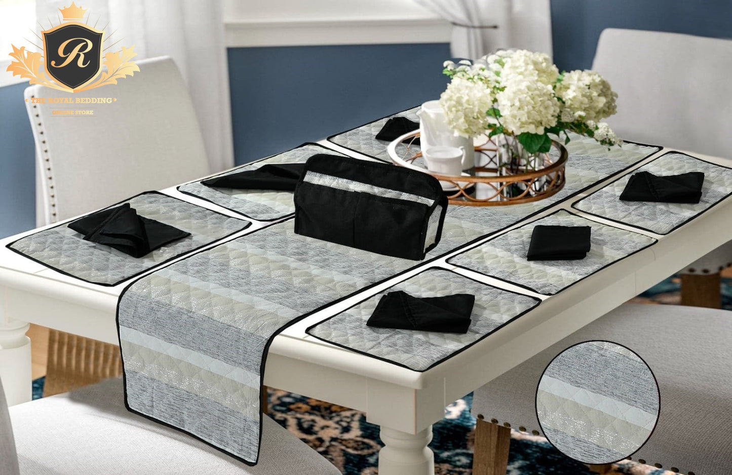 14 PCS QUILTED TABLE RUNNER SET