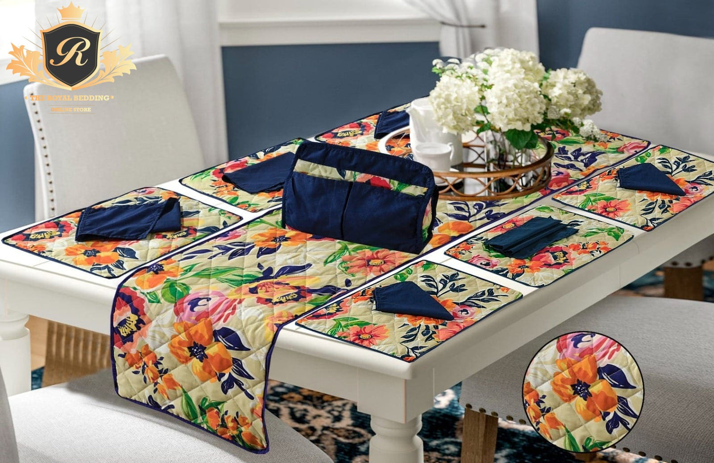 14 PCS QUILTED TABLE RUNNER SET