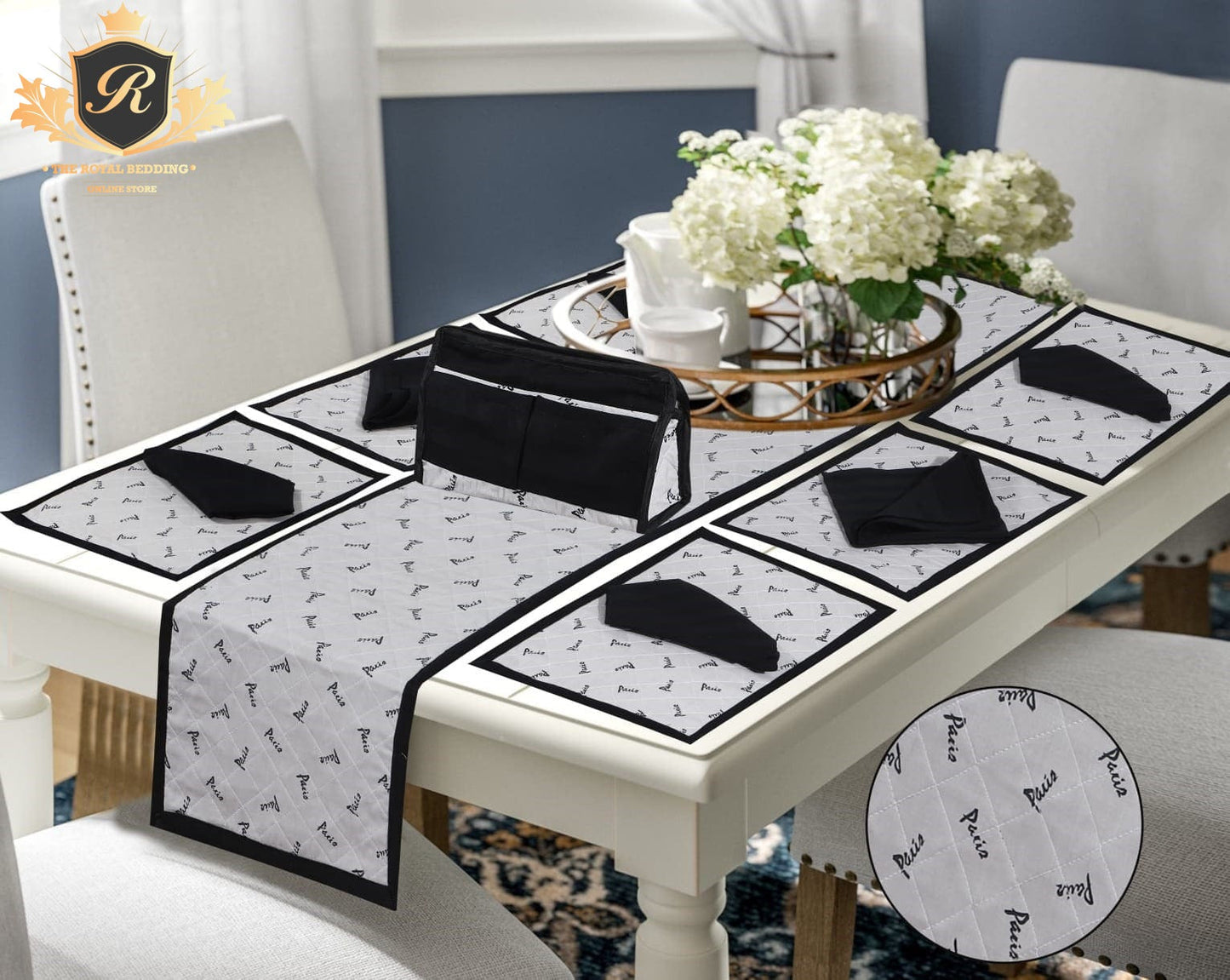 14 PCS QUILTED TABLE RUNNER SET