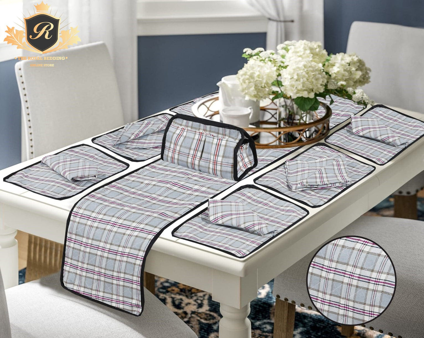 14 PCS QUILTED TABLE RUNNER SET