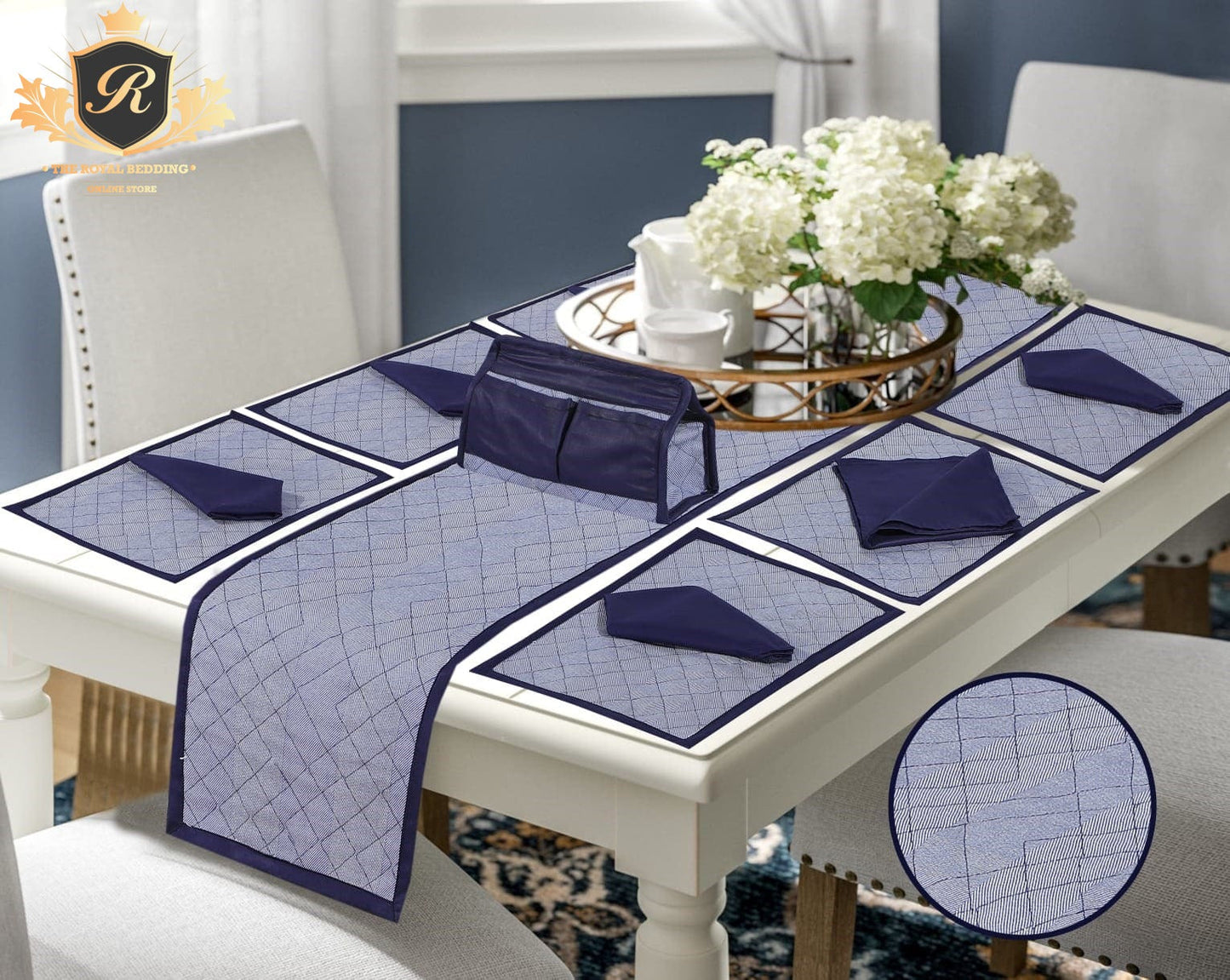 14 PCS QUILTED TABLE RUNNER SET