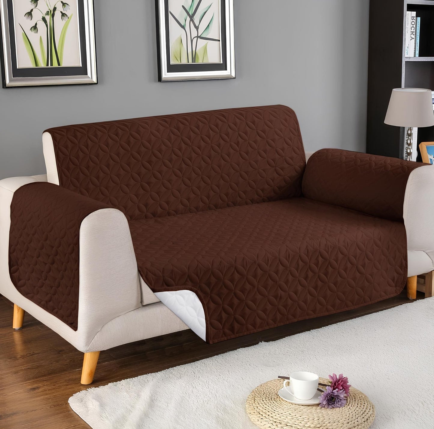 QUILTED SOFA COAT COVER ULTRASONIC 5 COLOURS