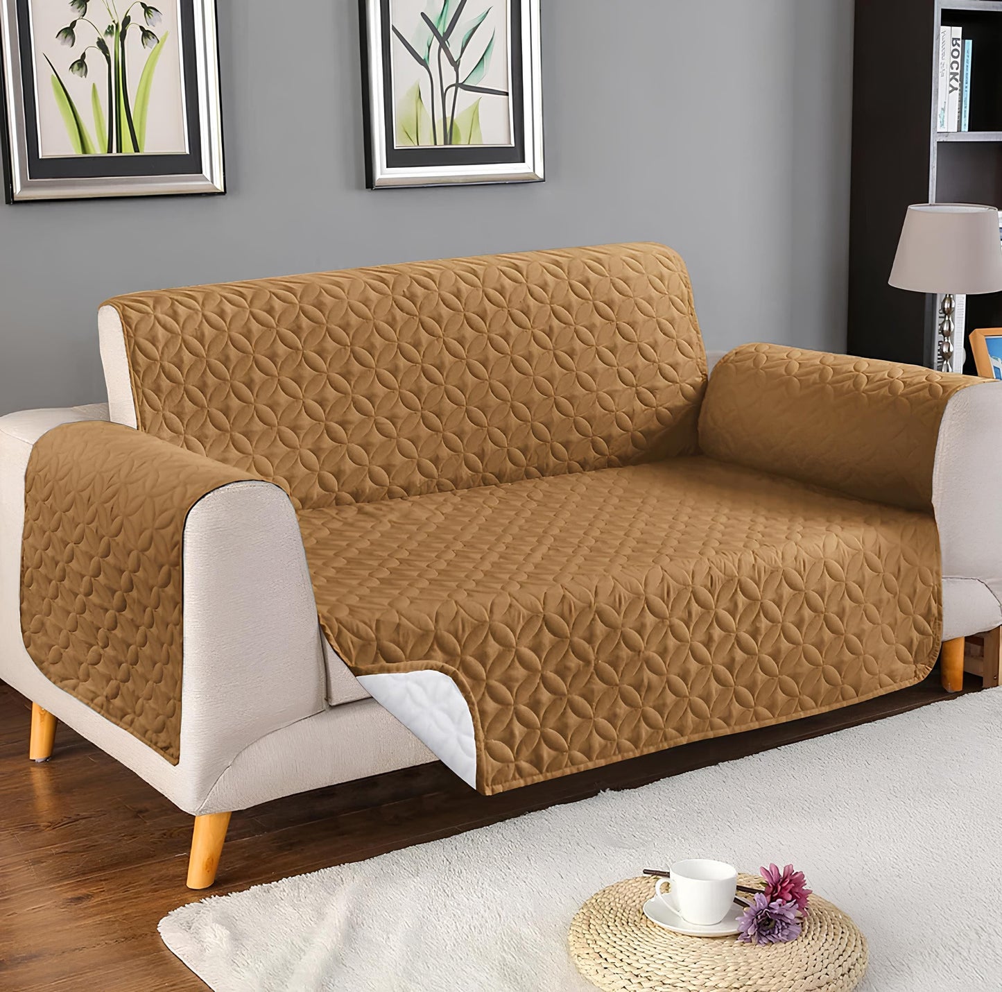 QUILTED SOFA COAT COVER ULTRASONIC 5 COLOURS