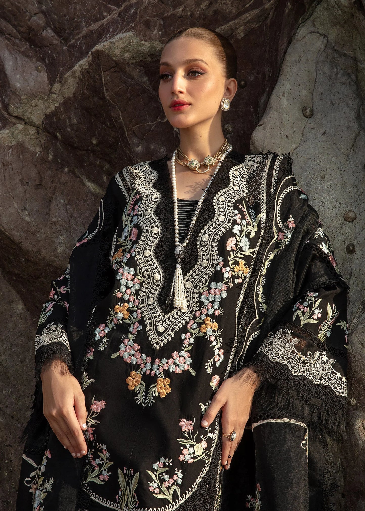 SAIRA SHAKIRA-3PC FULLY HEAVY EMBROIDERED CUTWORK LAWN DRESS WITH HEAVY EMBROIDERED CHIFFON DUPATTA- FN-139