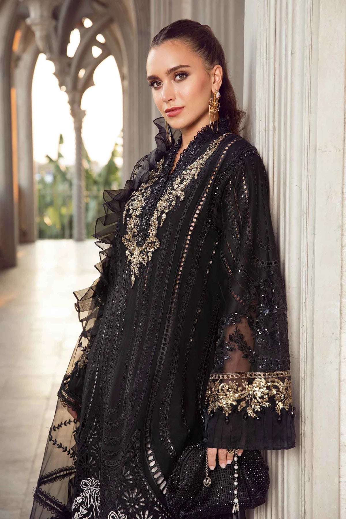 MARIA.B -EMBROIDED CUTWORK LAWN DRESS WITH FOUR SIDE EMBROIDED COTTON ORGANZA DUPATTA FN-144