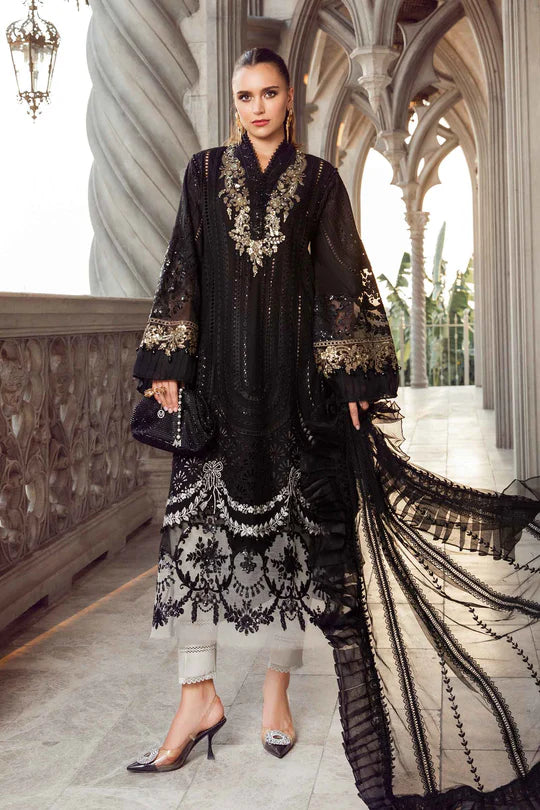 MARIA.B -EMBROIDED CUTWORK LAWN DRESS WITH FOUR SIDE EMBROIDED COTTON ORGANZA DUPATTA FN-144