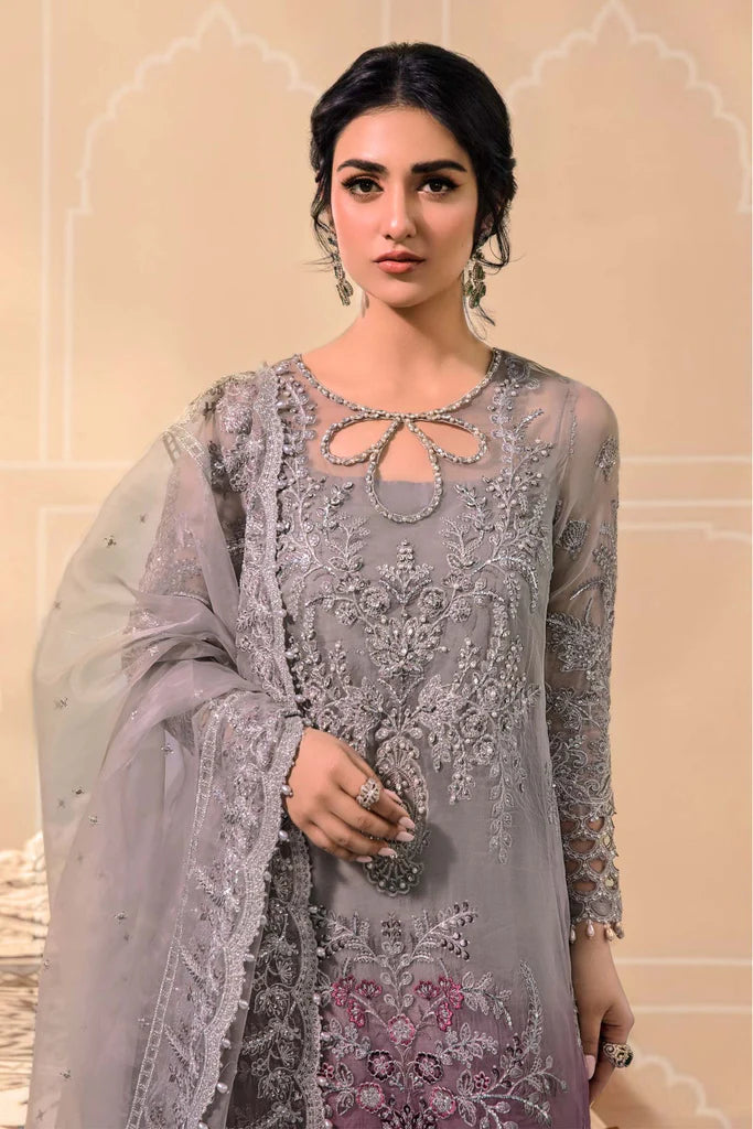 MARIA.B -3PC FANCY HEAVY EMBROIDERED ORGANZA DRESS WITH 4 SIDE EMBROIDERED HEAVY DUPATTA- FPW-54