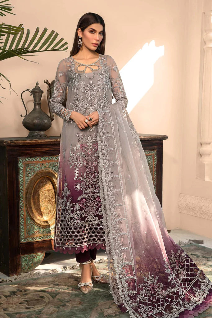 MARIA.B -3PC FANCY HEAVY EMBROIDERED ORGANZA DRESS WITH 4 SIDE EMBROIDERED HEAVY DUPATTA- FPW-54