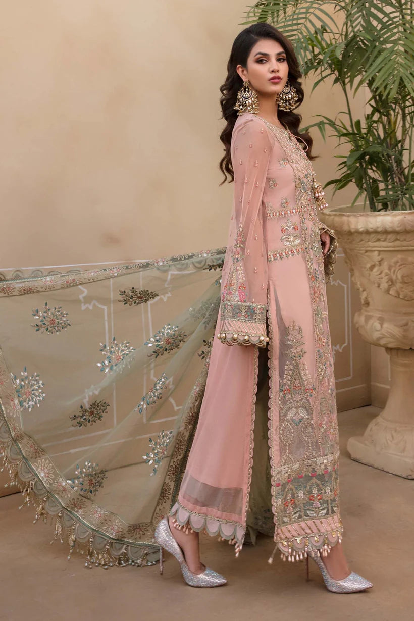 MARIA.B -FANCY HEAVY EMBROIDED ORGANZA DRESS WITH 4 SIDE EMBROIDED ORGANZA DUPATTA (RTW)- FPW-12