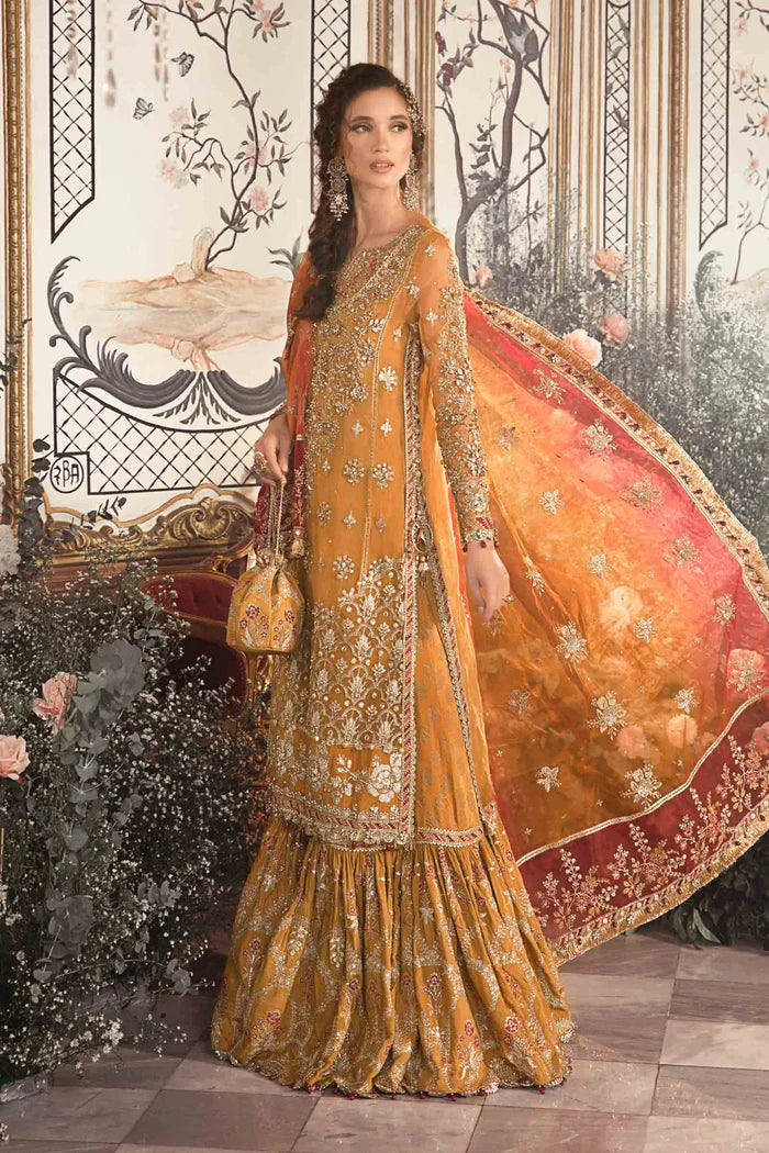 MARIA.B -3PC FULLY HEAVY EMBROIDERED HANDMADE SPENGLE WORK ORGANZA DRESS WITH 4 SIDE HEAVY EMBROIDERED ORGANZA DUPATTA- FPW-109