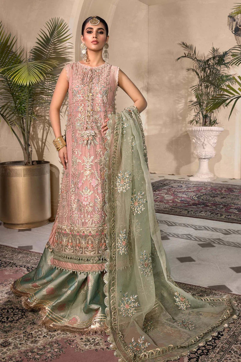 MARIA.B -FANCY HEAVY EMBROIDED ORGANZA DRESS WITH 4 SIDE EMBROIDED ORGANZA DUPATTA (RTW)- FPW-12