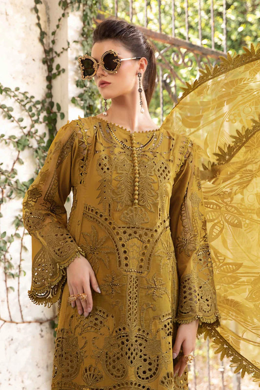 MARIA.B -EMBROIDED CUTWORK LAWN DRESS WITH BURNOUT PRINTED DUPATTA FN-148