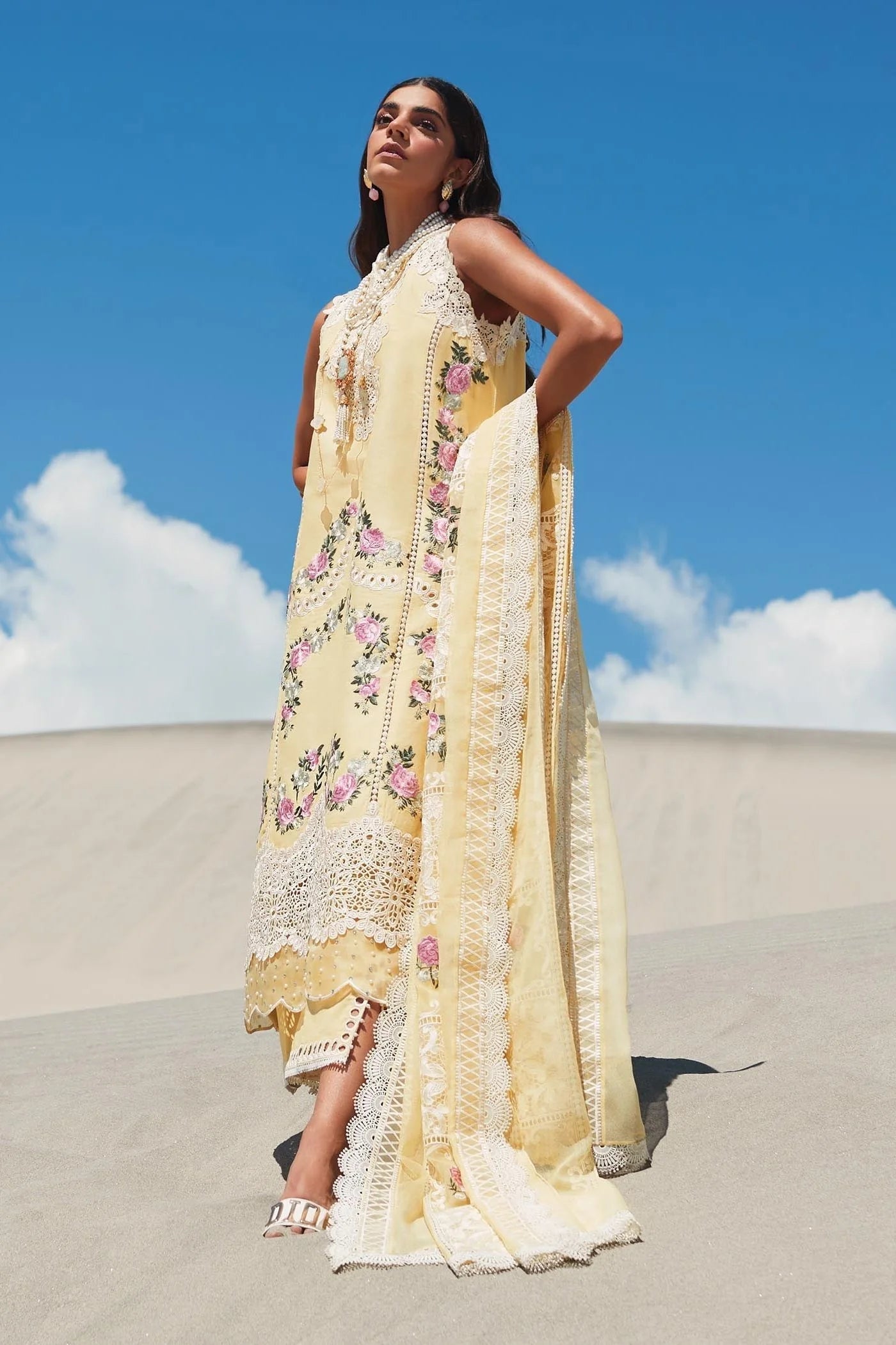 SAIRA SHAKIRA-3PC FULLY HEAVY EMBROIDERED CUTWORK LAWN DRESS WITH HEAVY EMBROIDERED COTTON NET DUPATTA- FN-138