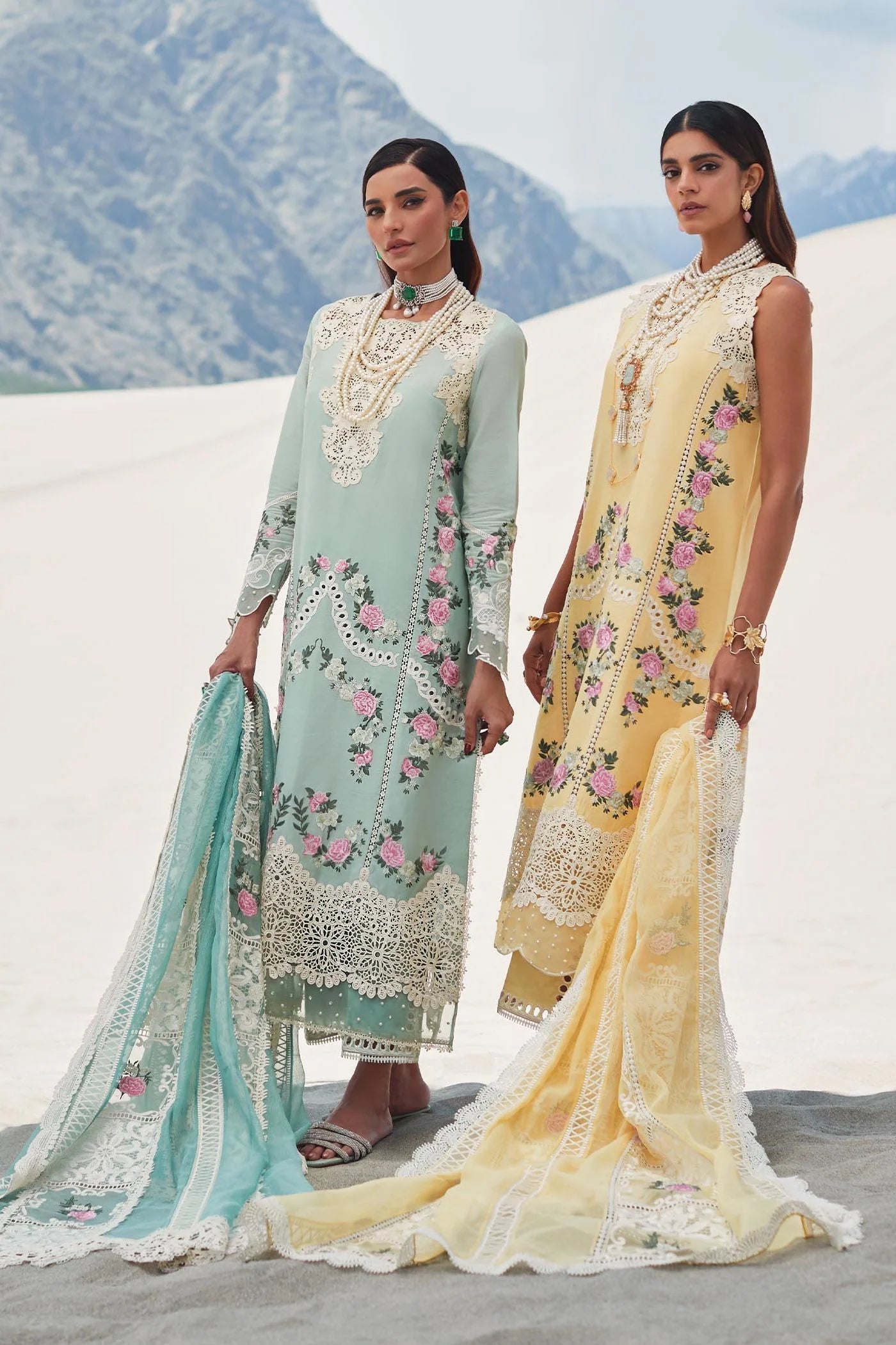 SAIRA SHAKIRA-3PC FULLY HEAVY EMBROIDERED CUTWORK LAWN DRESS WITH HEAVY EMBROIDERED COTTON NET DUPATTA- FN-138